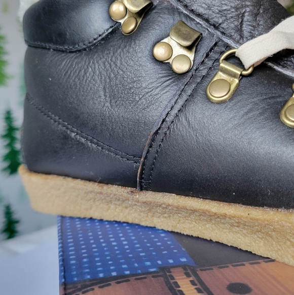 New 41 F-troupe Crepe Sole, Hiking, Black Fur Sheep Boots. - Picture 5 of 12